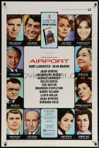 7p0351 AIRPORT 1sh 1970 Burt Lancaster, Dean Martin, Jacqueline Bisset, Jean Seberg & more!