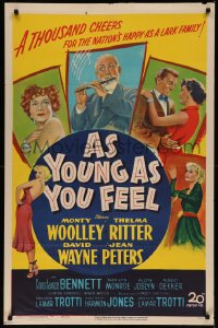 7p0378 AS YOUNG AS YOU FEEL 1sh 1951 great art including young sexy Marilyn Monroe!