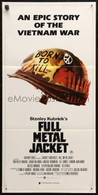 7p0257 FULL METAL JACKET Aust daybill 1987 Stanley Kubrick Vietnam War movie, Philip Castle art!