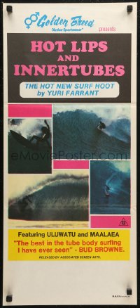 7p0267 HOT LIPS & INNERTUBES Aust daybill 1970s Yuri Farrant Australian surfing documentary!