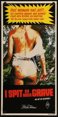 7p0272 I SPIT ON YOUR GRAVE Aust daybill 1978 young Demi Moore pictured on poster, ultra rare!