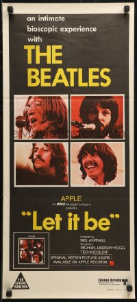 7p0277 LET IT BE Aust daybill 1970 The Beatles, John Lennon, Paul McCartney, Ringo, George Harrison