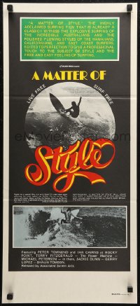 7p0280 MATTER OF STYLE Aust daybill 1970s images of incredible Australian surfers, cool color design