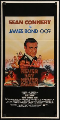 7p0288 NEVER SAY NEVER AGAIN Aust daybill 1983 art of Sean Connery as James Bond 007 by R. Obrero!