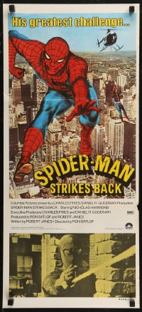 7p0307 SPIDER-MAN STRIKES BACK Aust daybill 1978 Marvel Comics, Spidey in his greatest challenge!