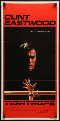 7p0320 TIGHTROPE Aust daybill 1984 Clint Eastwood is a cop on the edge, cool handcuff image!
