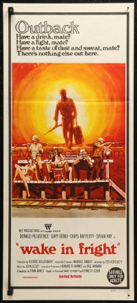 7p0326 WAKE IN FRIGHT Aust daybill 1971 Ted Kotcheff Australian Outback creepy cult classic!