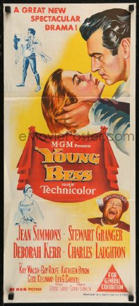 7p0331 YOUNG BESS Aust daybill 1953 Jean Simmons, Stewart Granger, Kerr, Laughton, art!