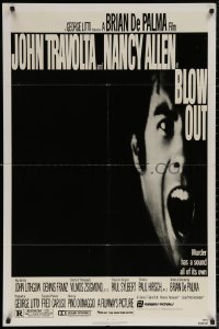 7p0423 BLOW OUT 1sh 1981 John Travolta, Brian De Palma, Allen, murder has a sound all of its own!