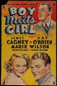 7p0436 BOY MEETS GIRL Other Company 1sh 1938 Hollywood screenwriters James Cagney & Pat O'Brien!