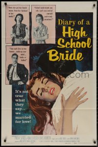 7p0527 DIARY OF A HIGH SCHOOL BRIDE 1sh 1959 AIP bad girl, it's not true what they say!