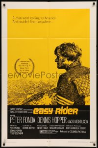 7p0547 EASY RIDER style A 1sh 1969 Peter Fonda, motorcycle biker classic directed by Dennis Hopper!