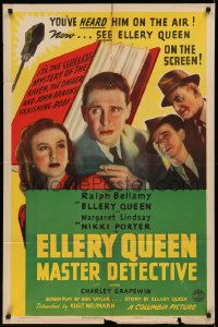 7p0551 ELLERY QUEEN MASTER DETECTIVE 1sh 1940 images of Ralph Bellamy & Lindsa as Nikki Porter!