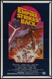 7p0554 EMPIRE STRIKES BACK NSS style 1sh R1982 George Lucas sci-fi classic, cool artwork by Tom Jung!