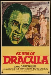 7p0340 SCARS OF DRACULA English 1sh 1971 c/u art of bloody vampire Christopher Lee, Hammer horror!