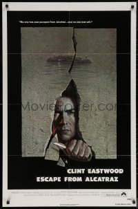 7p0560 ESCAPE FROM ALCATRAZ 1sh 1979 Eastwood busting out by Lettick, Don Siegel prison classic!