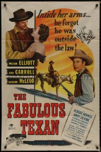 7p0575 FABULOUS TEXAN 1sh 1948 Wild Bill Elliott, John Carroll, cool western art!