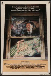 7p0578 FAREWELL MY LOVELY 1sh 1975 cool David McMacken artwork of Robert Mitchum smoking in window!