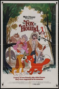 7p0598 FOX & THE HOUND 1sh 1981 two friends who didn't know they were supposed to be enemies!