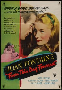 7p0606 FROM THIS DAY FORWARD 1sh 1946 pretty Joan Fontaine works days, her husband nights!