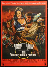 7p0127 TAMING OF THE SHREW German 1967 different Mascii art of Elizabeth Taylor & Richard Burton!