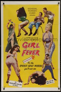 7p0617 GIRL FEVER 1sh 1960 the spiciest adult musical you'll ever see & will never be on TV!