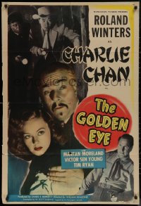 7p0630 GOLDEN EYE 1sh 1948 Roland Winters as Charlie Chan, Sen Young & Mantan, ultra rare!