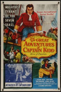 7p0632 GREAT ADVENTURES OF CAPTAIN KIDD chapter 3 1sh 1953 serial action, The Flaming Fortress!