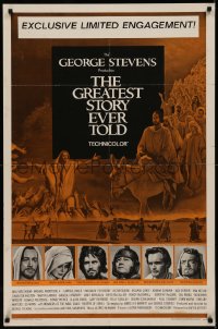 7p0635 GREATEST STORY EVER TOLD 1sh 1965 Max von Sydow as Jesus, exclusive limited engagement!