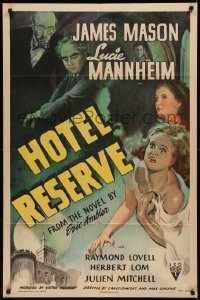 7p0661 HOTEL RESERVE 1sh 1944 James Mason, Lucie Mannheim, from the novel by Eric Ambler!