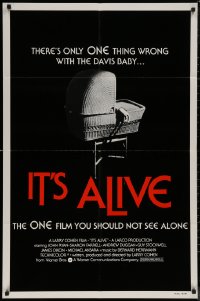 7p0685 IT'S ALIVE 1sh R1976 Larry Cohen, classic creepy baby carriage image!