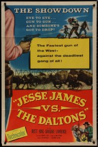 7p0687 JESSE JAMES VS THE DALTONS 2D 1sh 1953 Castle, the deadliest gunslingers of the West