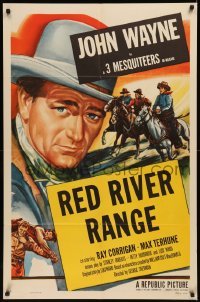 7p0689 JOHN WAYNE 1sh 1953 great art of The Duke, Three Mesquiteers, Red River Range!
