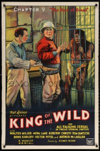 7p0702 KING OF THE WILD chapter 9 1sh 1931 cool stone litho of half-man half-ape behind bars!