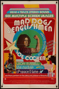 7p0733 MAD DOGS & ENGLISHMEN 1sh 1971 Joe Cocker, rock 'n' roll, cool poster design!