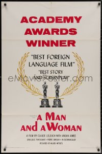 7p0741 MAN & A WOMAN style B awards 1sh 1967 Claude Lelouch's Un homme et une femme, Anouk Aimee, Trintignant