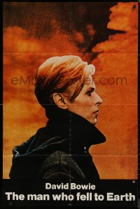 7p0742 MAN WHO FELL TO EARTH 1sh 1976 great profile portrait of alien David Bowie, Nicolas Roeg!