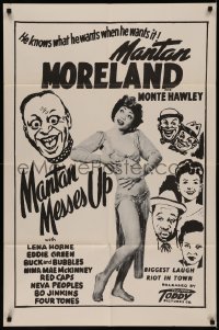 7p0748 MANTAN MESSES UP 1sh R1950s Moreland, Monte Hawley, Lena Horne, Toddy Pictures!