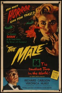 7p0752 MAZE 2D 1sh 1953 William Cameron Menzies, great art of screaming girl reaching off screen!
