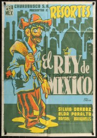 7p0162 EL REY DE MEXICO export Mexican poster 1956 Pucitef art of wacky Adalberto Resortes Martinez!