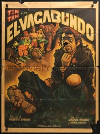 7p0165 EL VAGABUNDO Mexican poster 1953 Ernesto Garcia Cabral art of homeless Tin-Tan and circus!