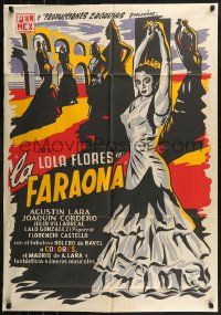 7p0174 LA FARAONA export Mexican poster R1960s Rene Cardona, full-length art of sexy senoritas!
