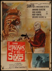 7p0202 SANTO CONTRA LOS JINETES DEL TERROR Mexican poster 1970 lucha libre masked wrestling art!