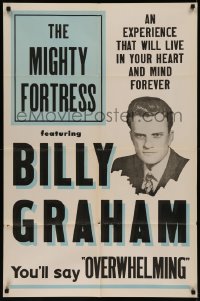 7p0759 MIGHTY FORTRESS 1sh 1954 Billy Graham, an experience that will live in your heart & mind!