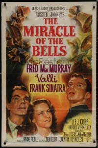 7p0760 MIRACLE OF THE BELLS 1sh 1948 art of Frank Sinatra, Alida Valli & Fred MacMurray!