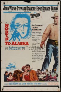 7p0789 NORTH TO ALASKA 1sh 1960 John Wayne & Capucine in a fun-filled adventure in the Yukon!