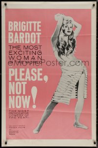 7p0799 ONLY FOR LOVE 1sh 1963 Roger Vadim's La Bride sur le cou, Brigitte Bardot on pink background!