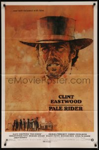 7p0806 PALE RIDER 1sh 1985 close-up artwork of cowboy Clint Eastwood by C. Michael Dudash!