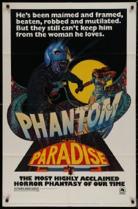 7p0816 PHANTOM OF THE PARADISE revised 1sh 1974 Brian De Palma, different artwork by Richard Corben!