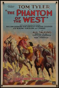 7p0817 PHANTOM OF THE WEST chapter 1 1sh 1931 Tyler all-talking serial, The Ghost Riders, ultra rare!